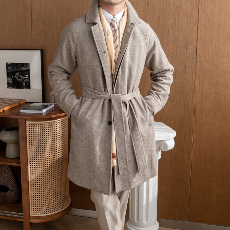 Winter English Casual Wool Mid-length Coat