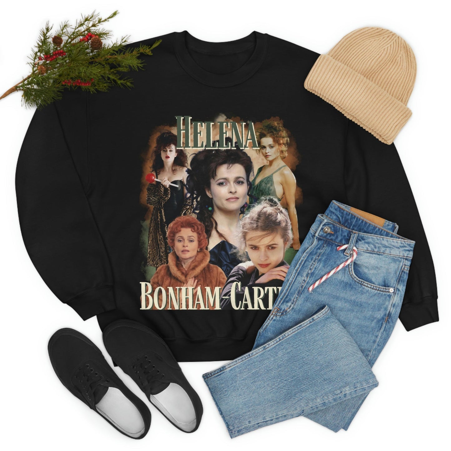 Helene Bonham-Carter Sweatshirt, Bootleg Vintage Style British Pullover