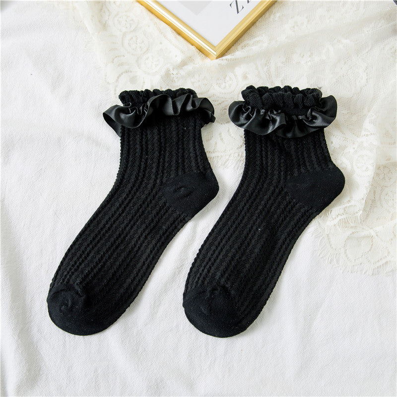 Spring And Autumn Women's Socks Peacock Pattern Lace Socks