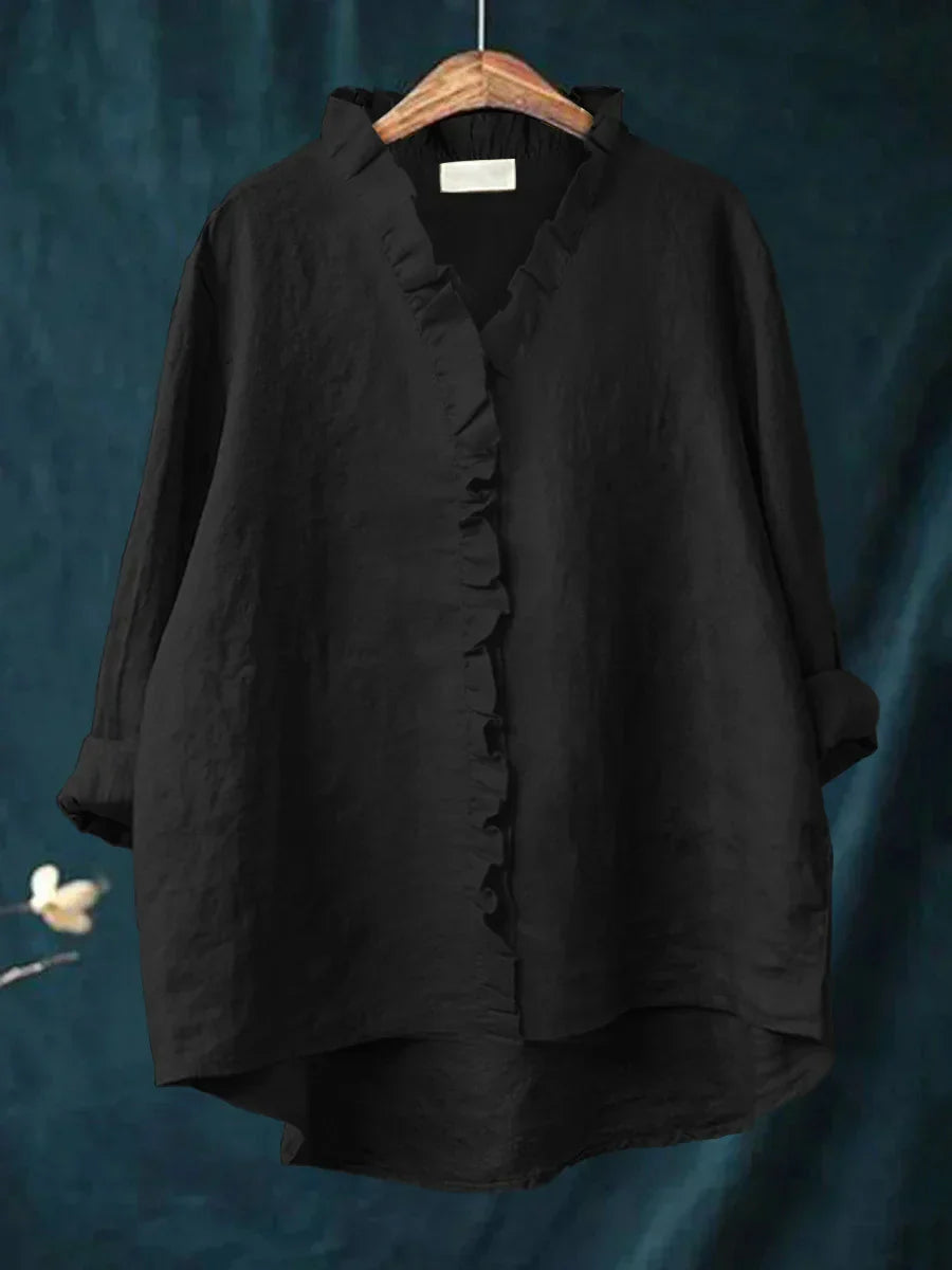 Ruffle V-Neck Shirt