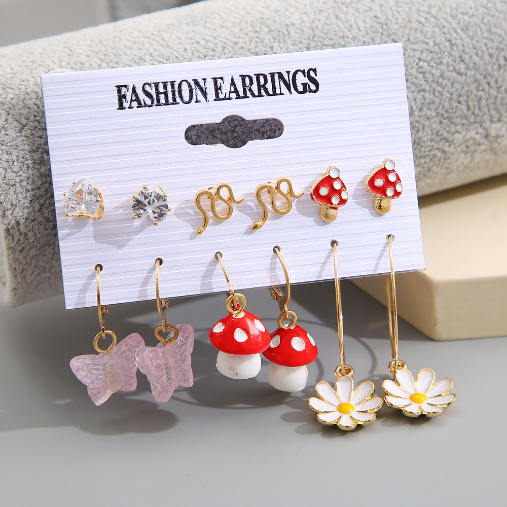 Fashion Creative Flower For Mushroom Earrings