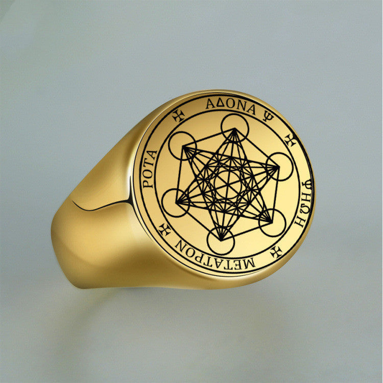 Personalized Patterns Star Of David Stainless Steel Ring