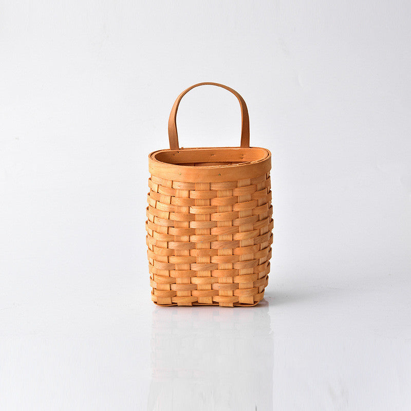 Storage Basket Wall Hanging Wicker Basin Home Garden Wall Decoration