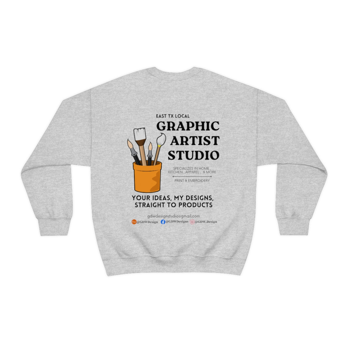 GDW Design Unisex Heavy Blendâ„?Crewneck Sweatshirt, Local Graphic Designer Crewneck