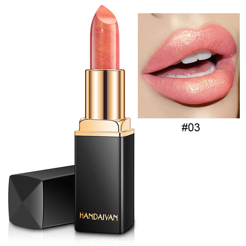 Han Daiyan Mermaid Shiny Metallic Lipstick Pearlescent Color Changing Temperature