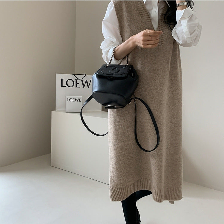 Intellectual Wool Sleeveless Knit Vest Dress