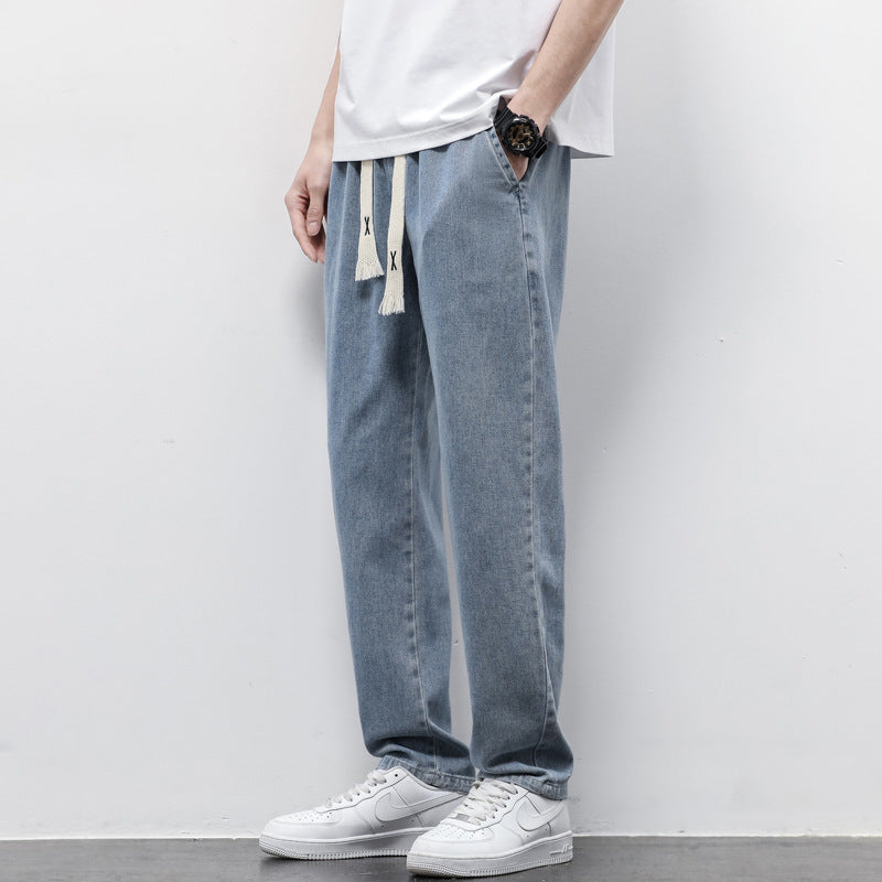 Thin Jeans Men's Loose Straight Leg Trendy Brand Drape