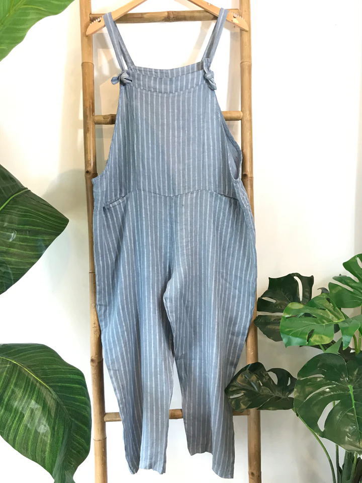 Women's Striped Jumpsuit Wide Leg Pants