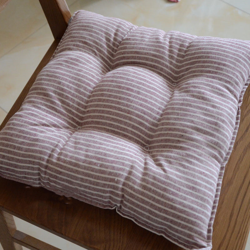 Stripe Cotton And Linen Thickened Cushion