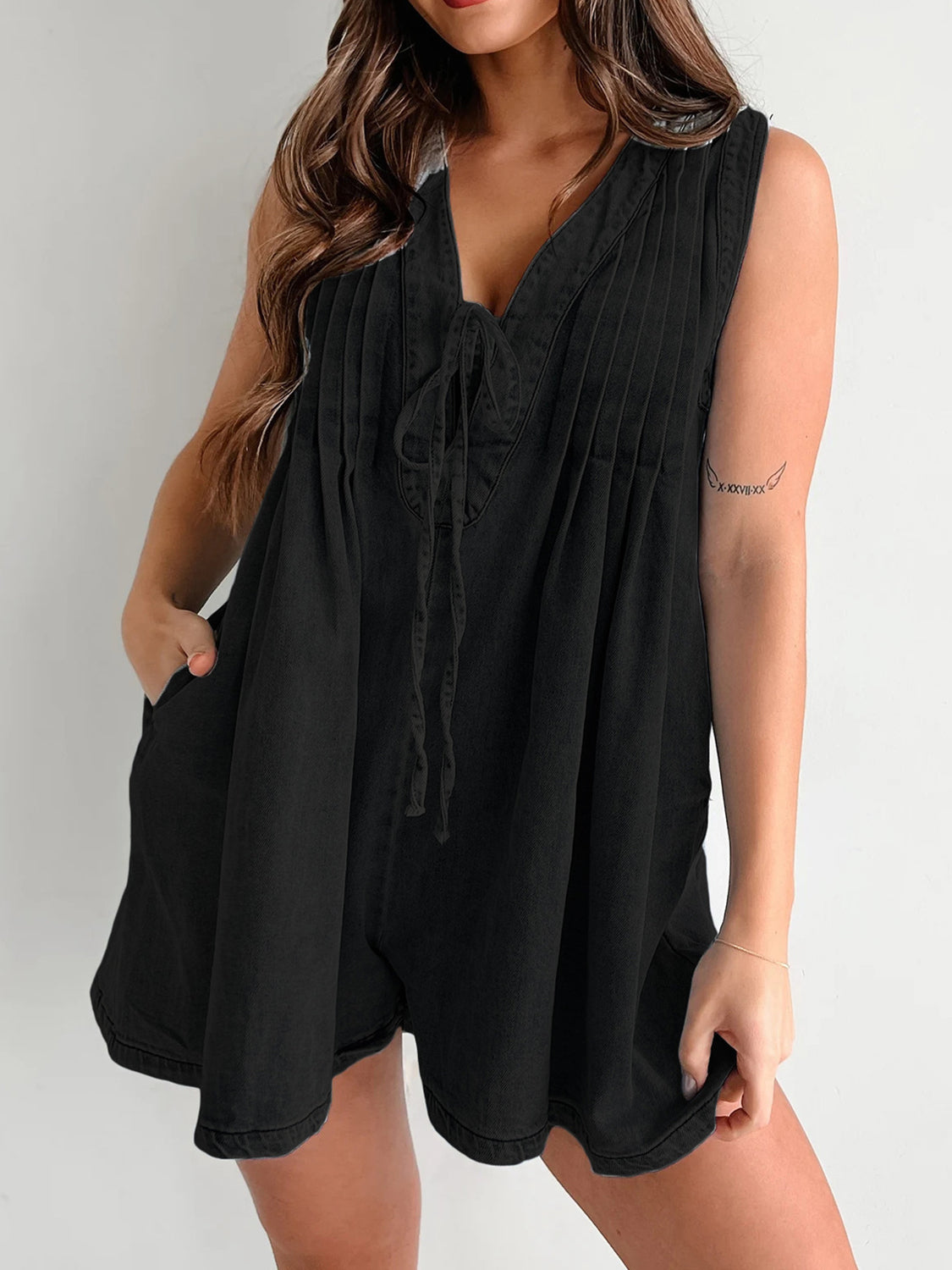 Tied Romper with Pockets