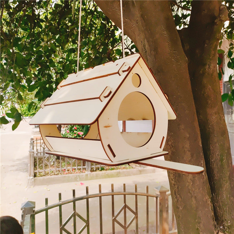 Hanging Wooden Bird Feeder DIY Assembly