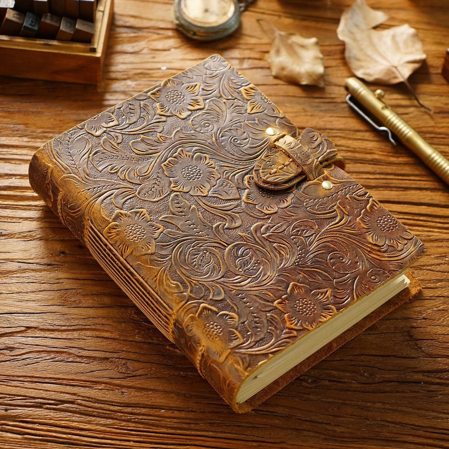 Stylish Personalized Vintage Leather Notepad