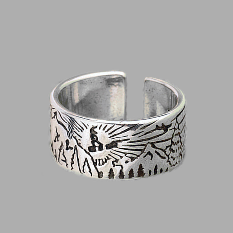 Creative Mountain And River Pattern Ring