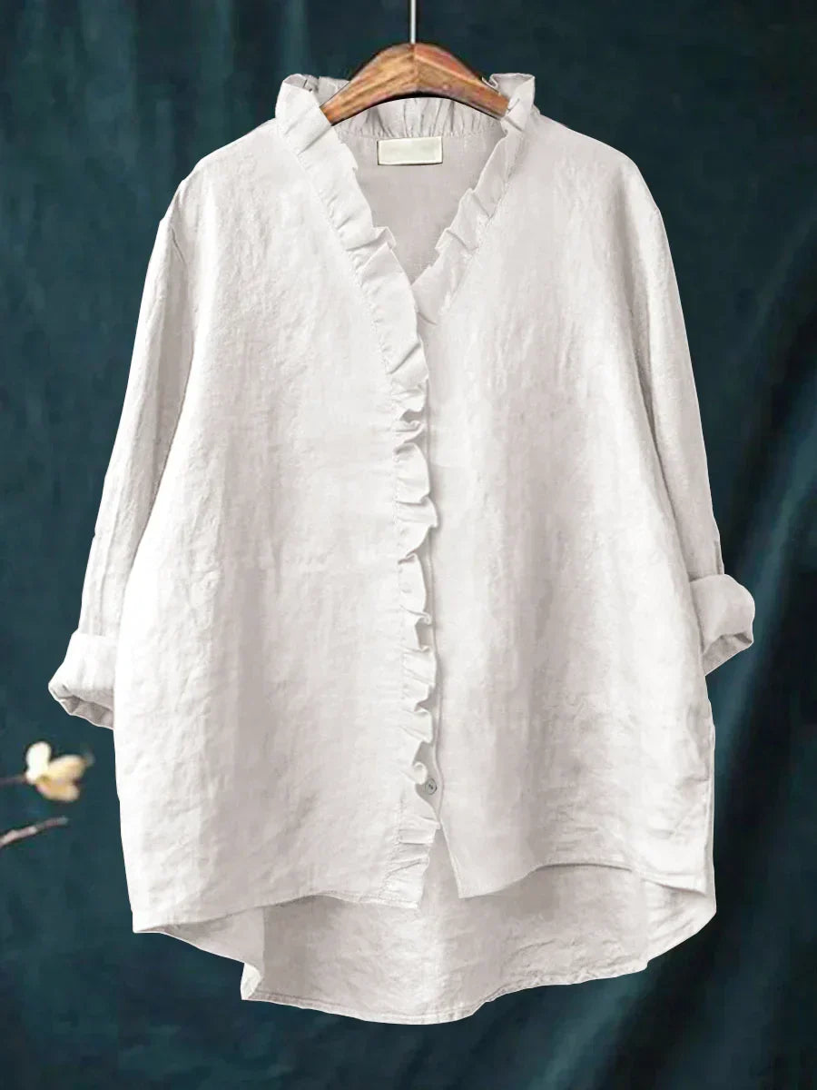 Ruffle V-Neck Shirt