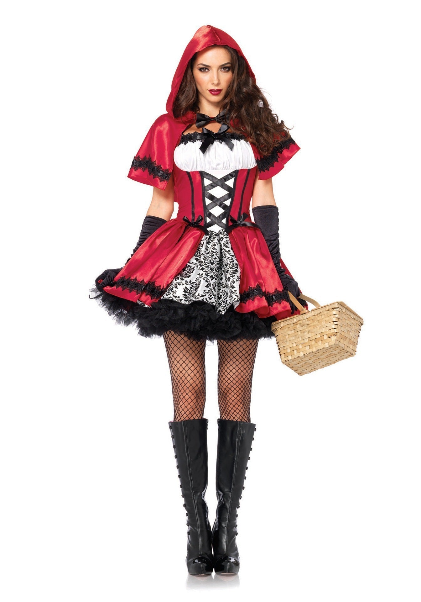 Women's Casual Simple Halloween Uniform Set Red Riding Hood