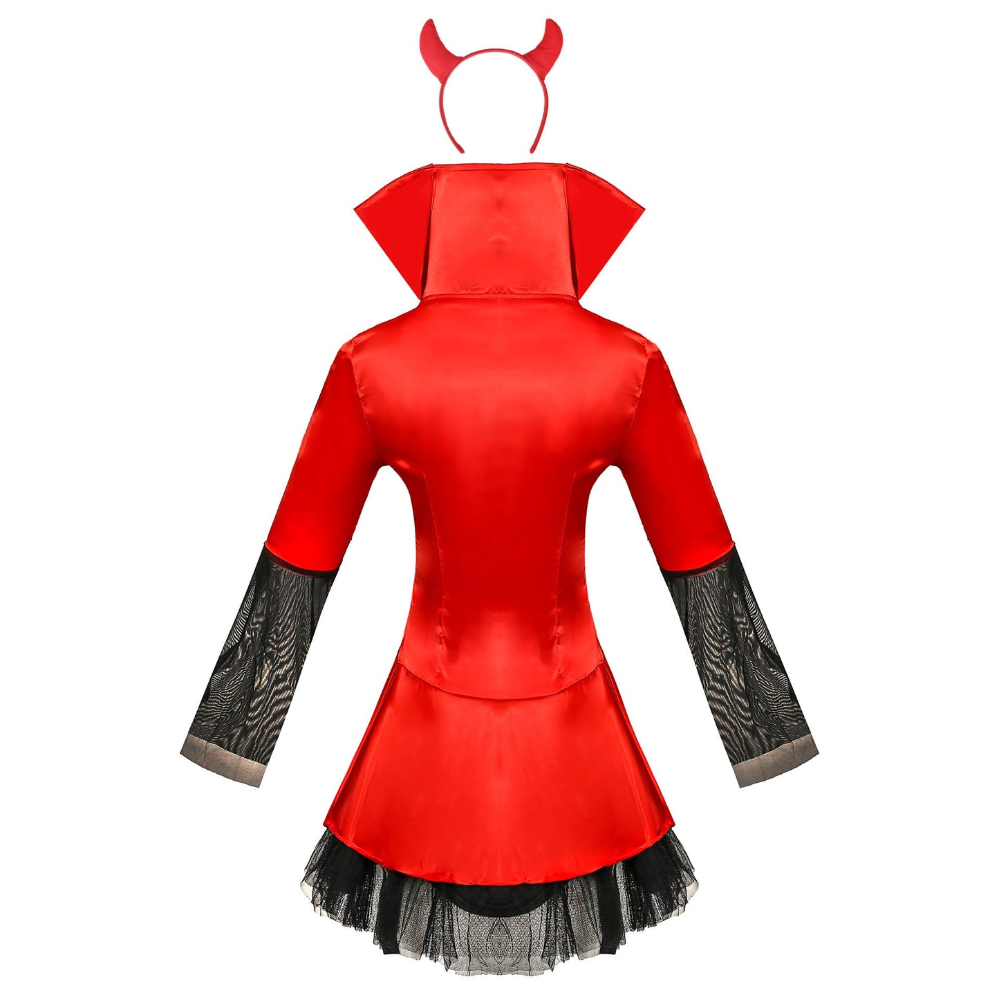 Masquerade Red Devil Women's Halloween Long Sleeve Demon Costume