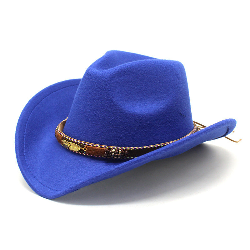 Ethnic Style Metal Feather Western Denim Hat