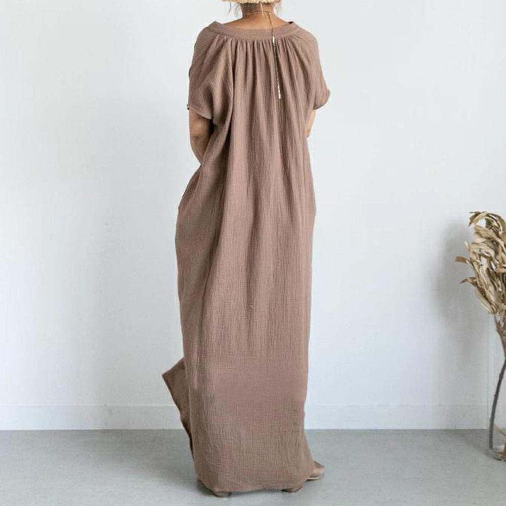 Cotton Linen Loose Waist Linen Cardigan Solid Color Dress