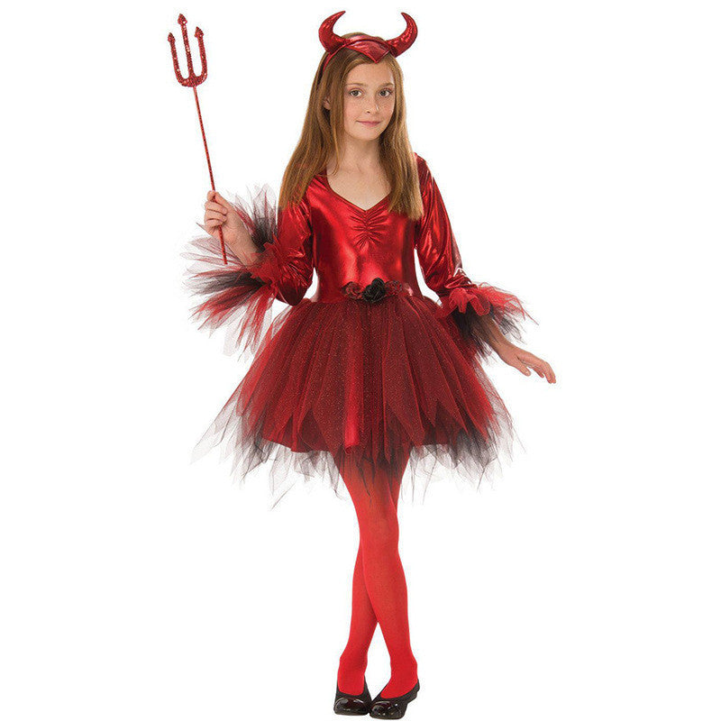 Halloween Red Devil Magic Costume Cosplay Kids