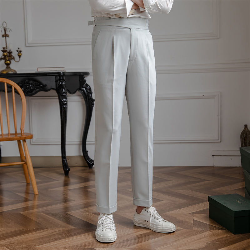 Men's Anti-wrinkle Casual Trousers High Waist Straight