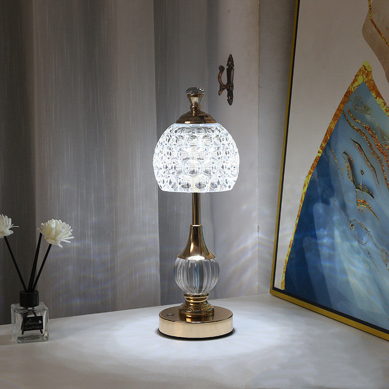 Alloy Crystal Acrylic Touch Mushroom Table Lamp Household