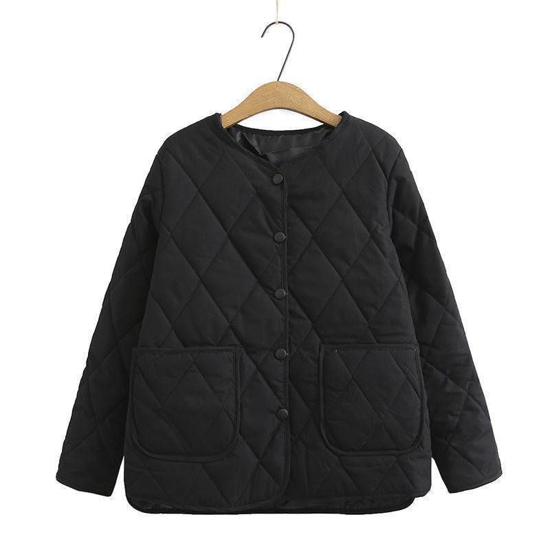 Prismatic Quilted Large Pocket Solid Color Small All-match Jacket