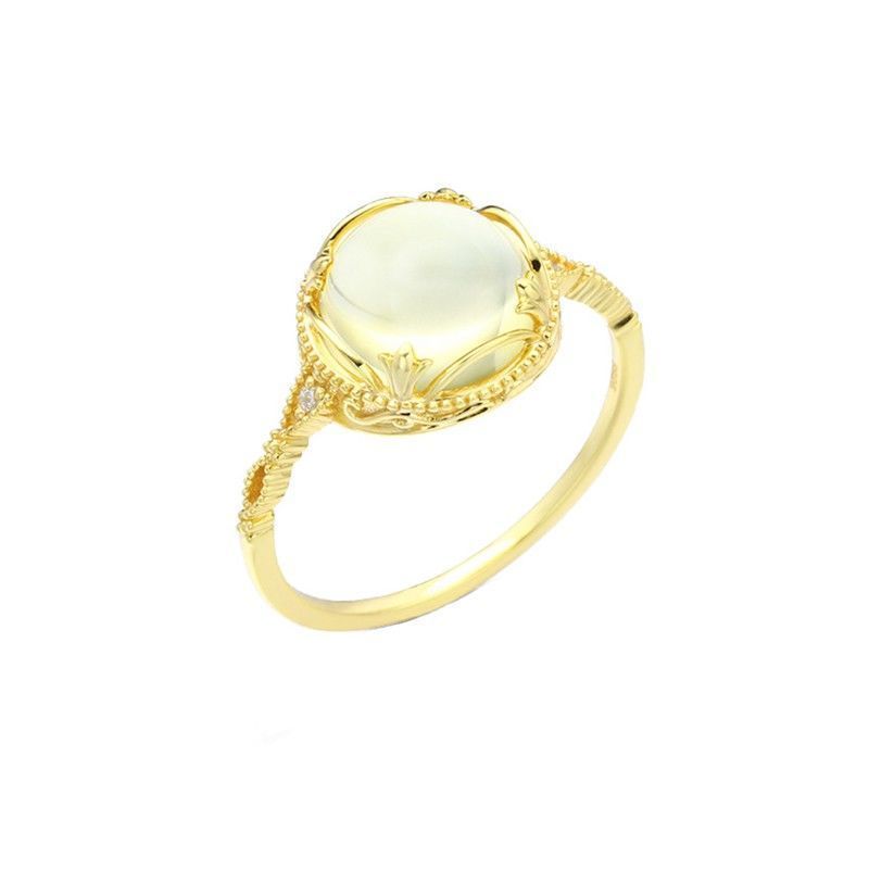 Zhaocai Nafu Topaz Glass Egg Face Ring