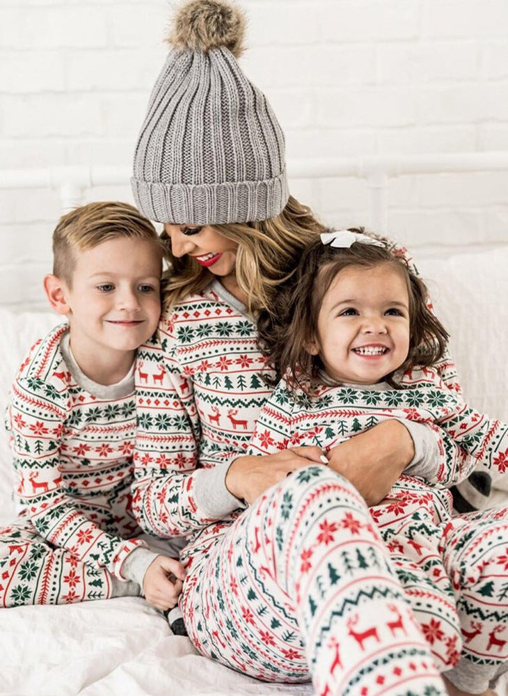 Christmas Pajamas Family Matching Father Mother Kids Baby Clothes Set