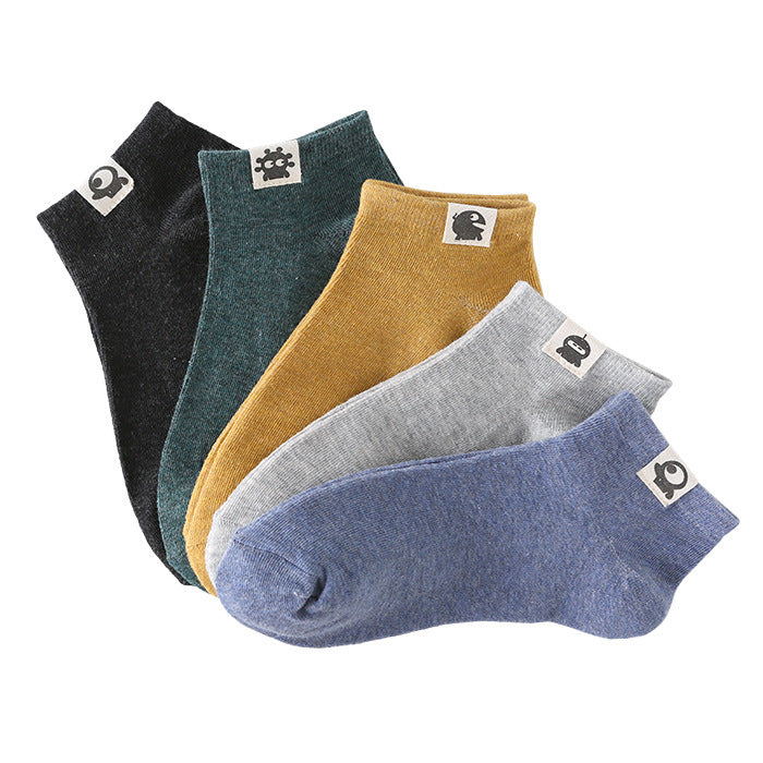 Retro Solid Color Low Waist Shallow Mouth Socks