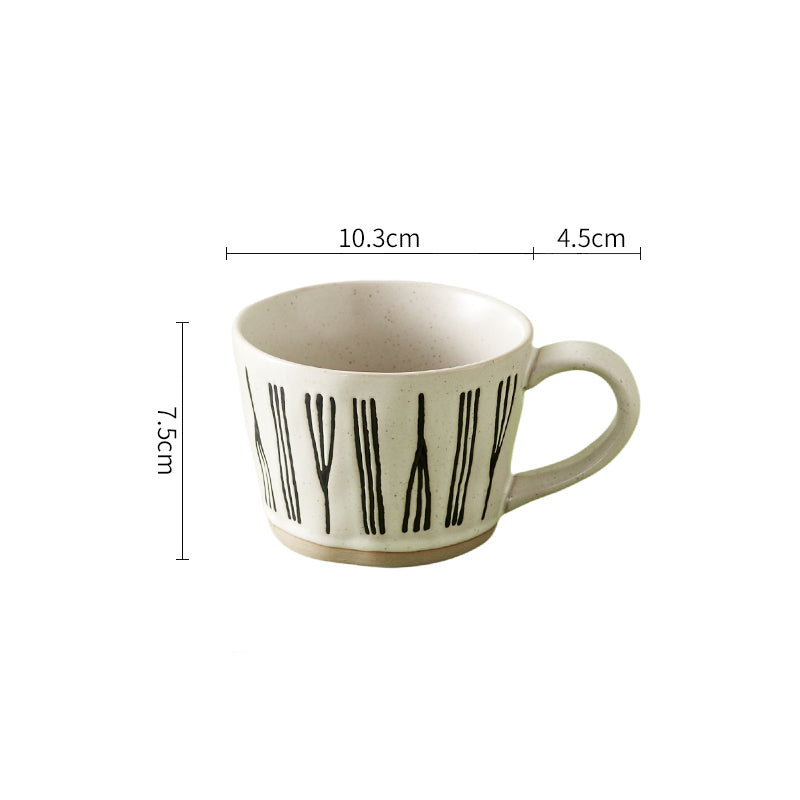 Stoneware Retro Ceramic Mug Hand-squeezed In-Style High-value Cup