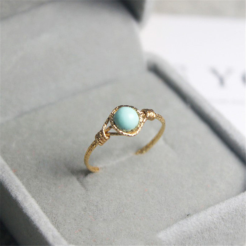 Fashion Natural Turquoise Handmade Ring