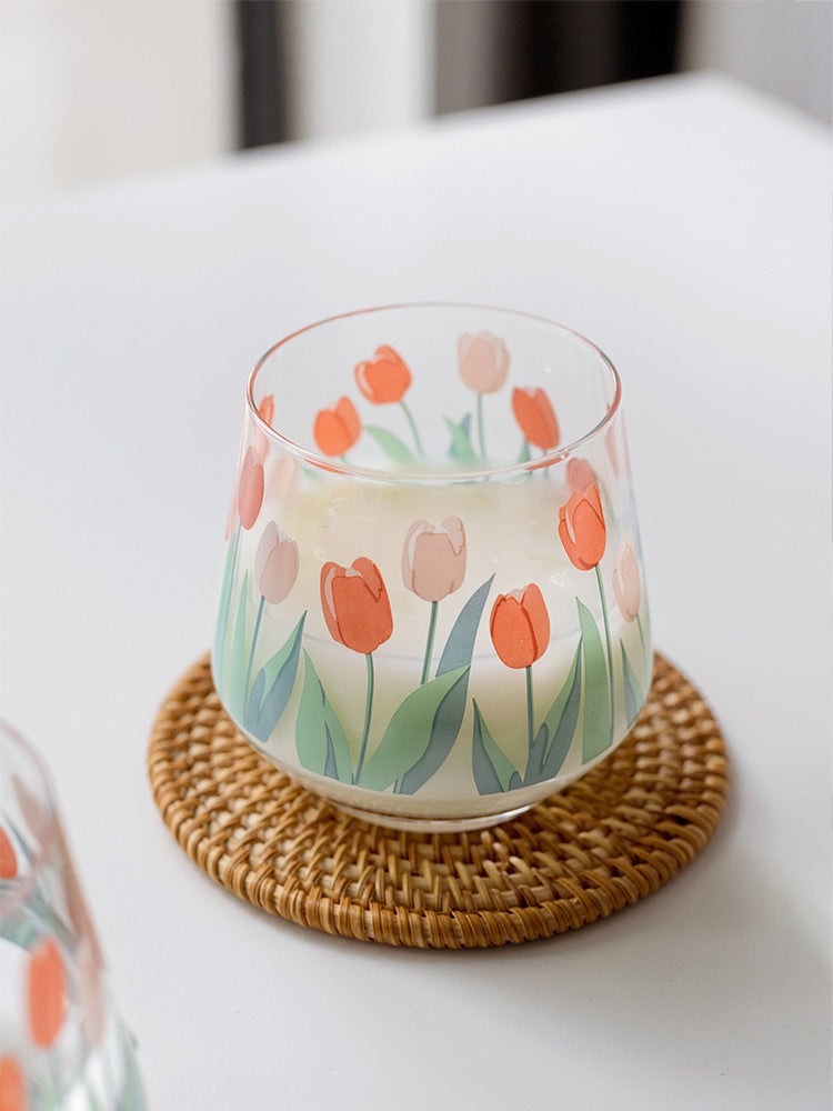 Home Simple And Cute Tulip Glass Water Cup