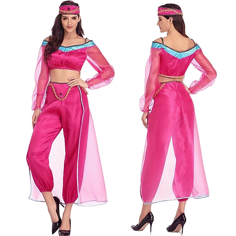 Women's Princess Jasmine Dress Halloween Stage Performance Wear