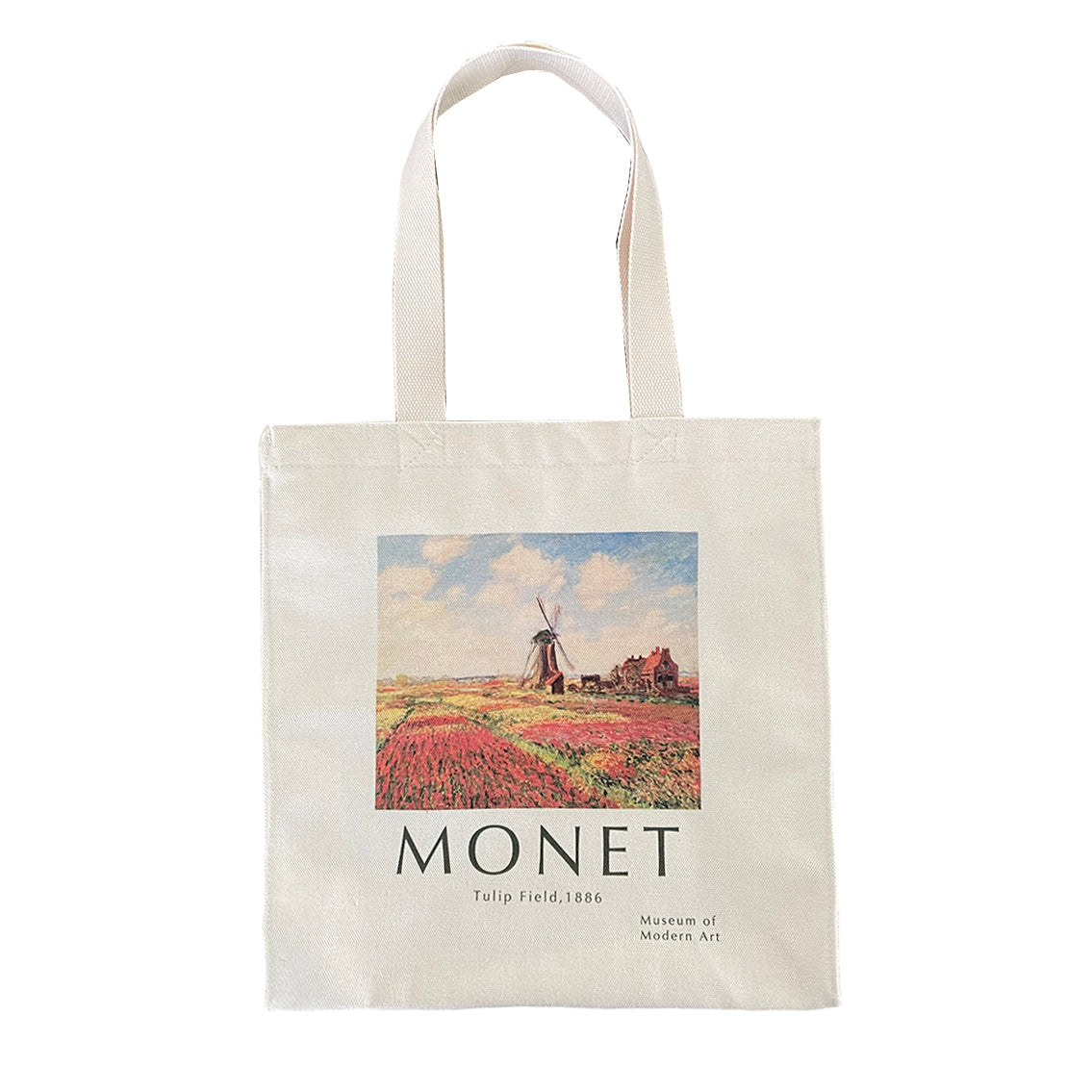 Monet Tulip Portable One-shoulder Large-capacity Canvas Bag