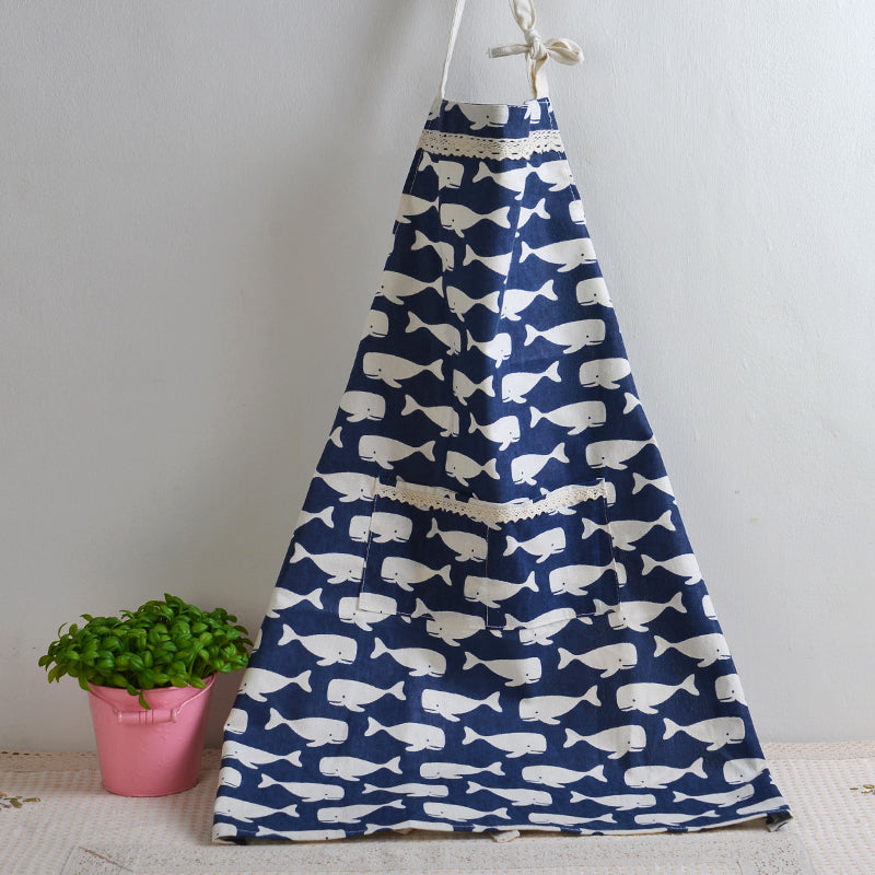 Triangular Tree Cotton And Linen Apron Polka Dots