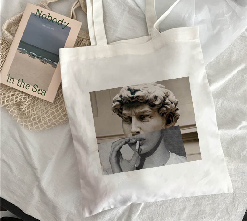 Personality Literary Fan Shoulder Canvas Tote Bag