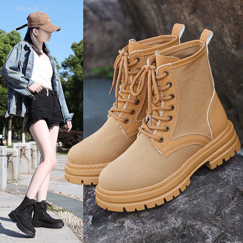 Chunky Heel Martin Boots Women's Fashion