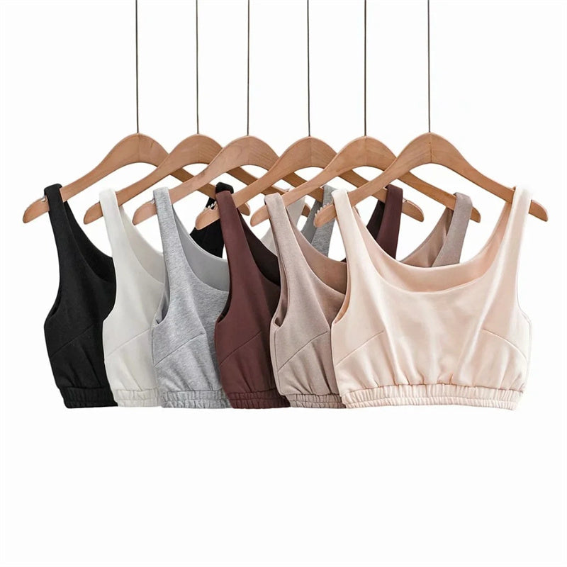 Loose Wide Leg Sports Shorts Set With Drawstring Waist Camisole