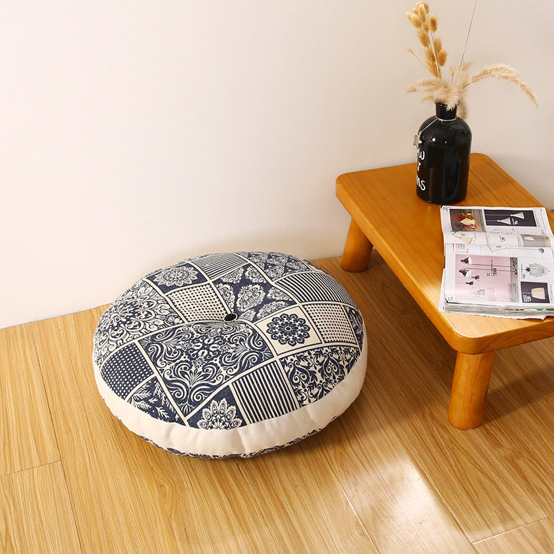 Cotton And Hemp Thickened Round Cushion