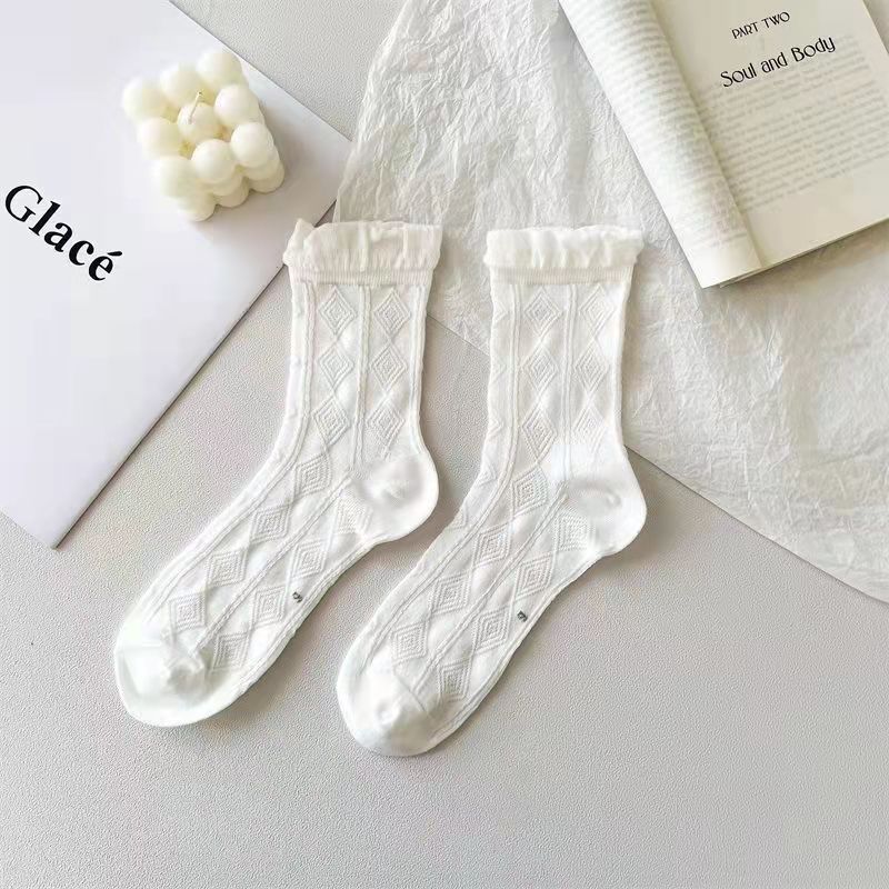 White Lace Cartoon Stockings Can Be Spring And Fall Japanese Jk Pile Of Socks Summer