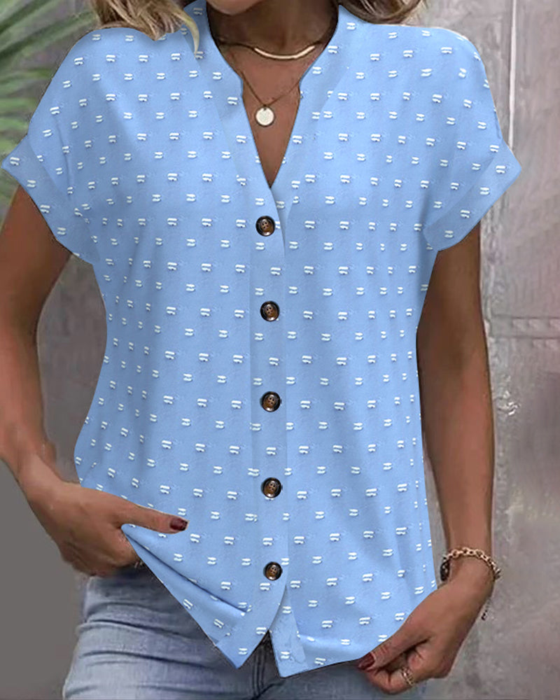 Button Down V-Neck Shirt