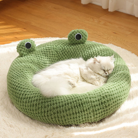 Plush Pet Bed Little Frog Warm