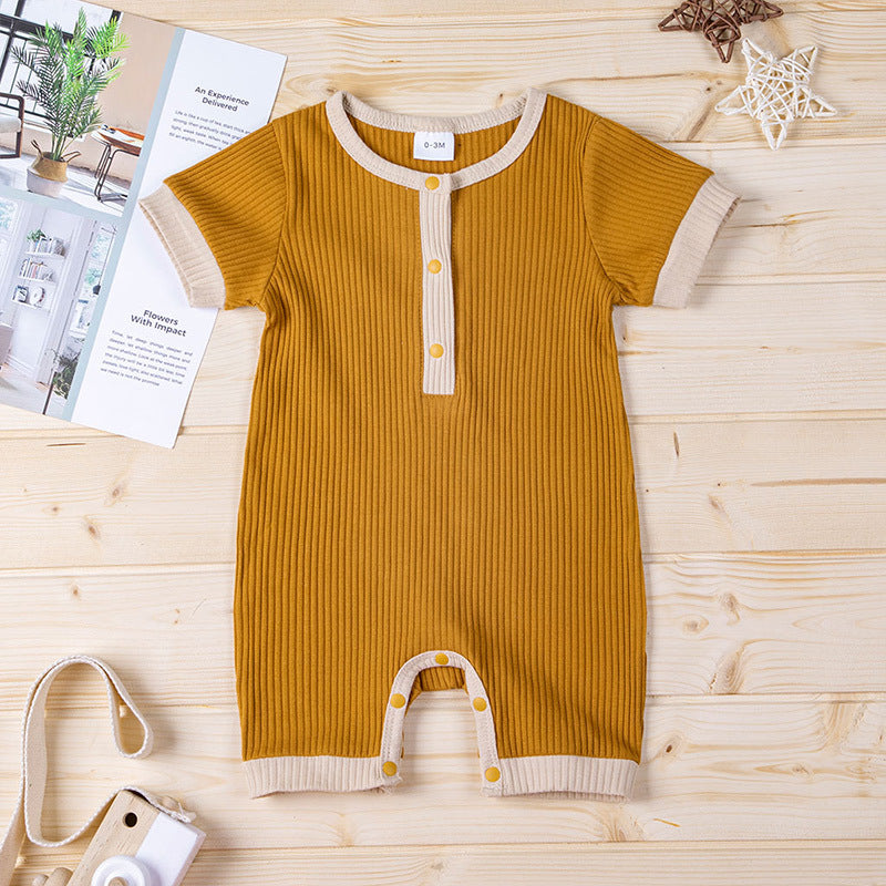 New Baby Short-sleeved Romper Casual Baby Boxer Jumpsuit