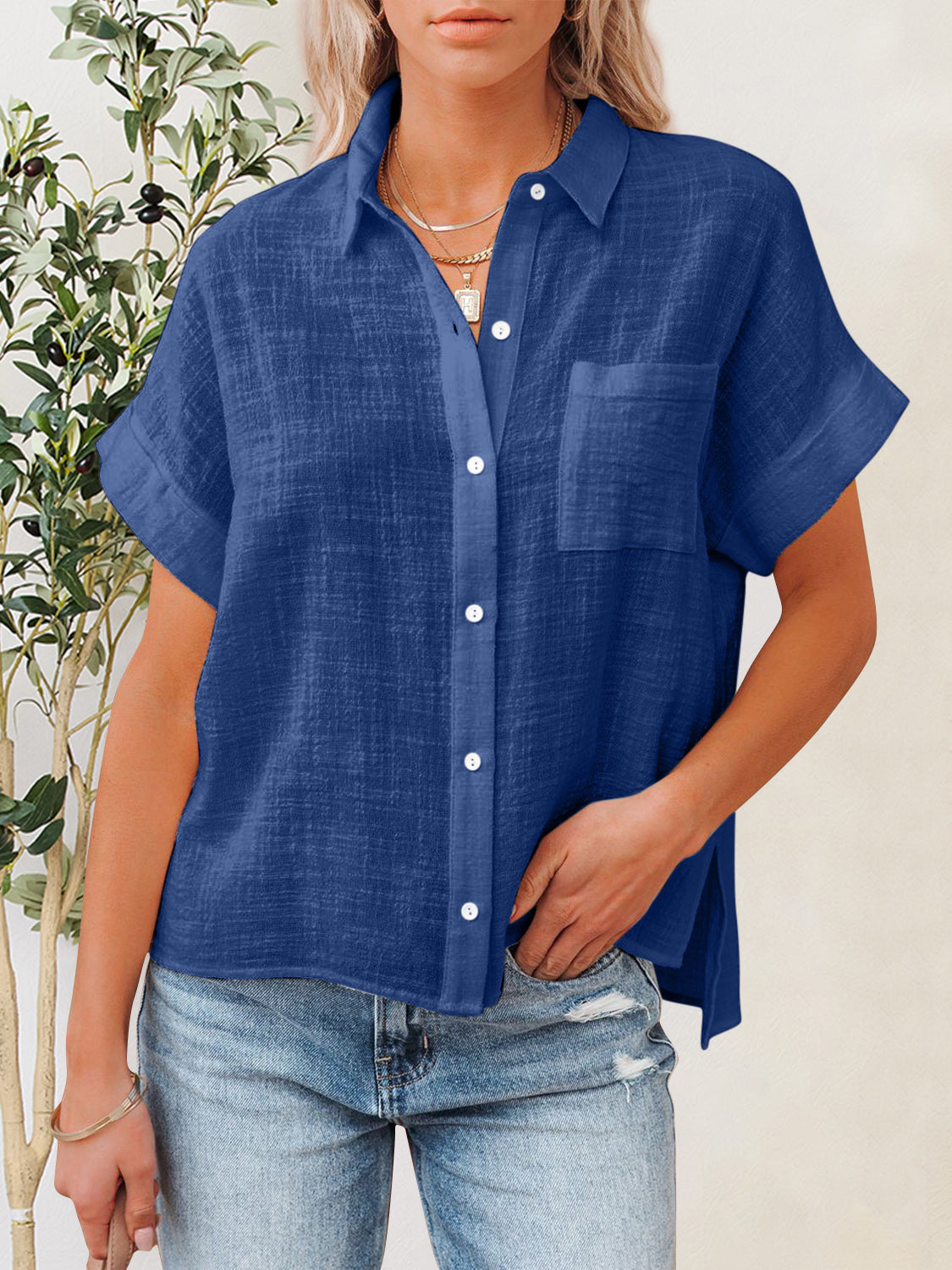 Button Up Short Sleeve Shirt