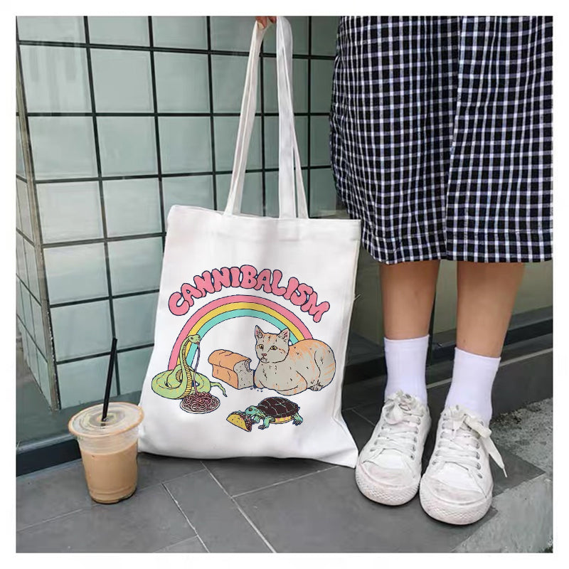 Women's Shopping Bag Funny Cute Cartoon Cat Pattern