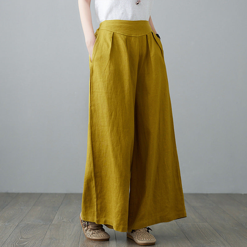 Women's Fashion Casual Cotton And Linen Slimming Casual Pants