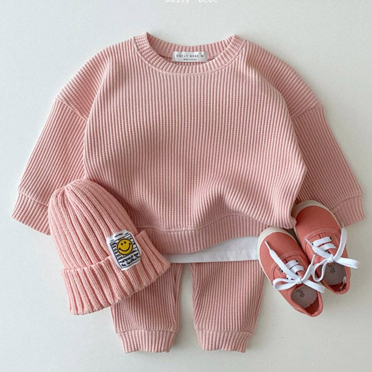 Infant Children's Clothing Sports Suit Spring And Autumn Baby Casual Sweater Suit Boys And Girls Two-piece Trousers