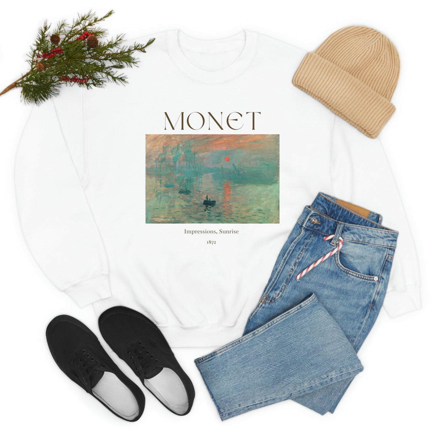 Claude Monet Impression Sunrise Art Sweatshirt, Famous Painting Pullover