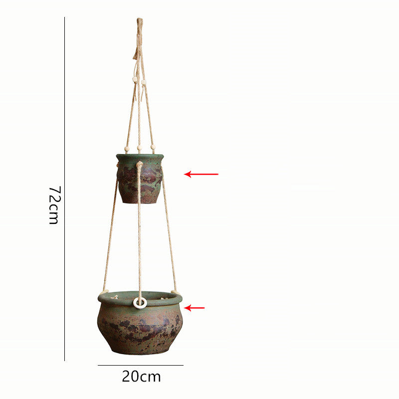 Rustic Hanging Stoneware Flower Pots
