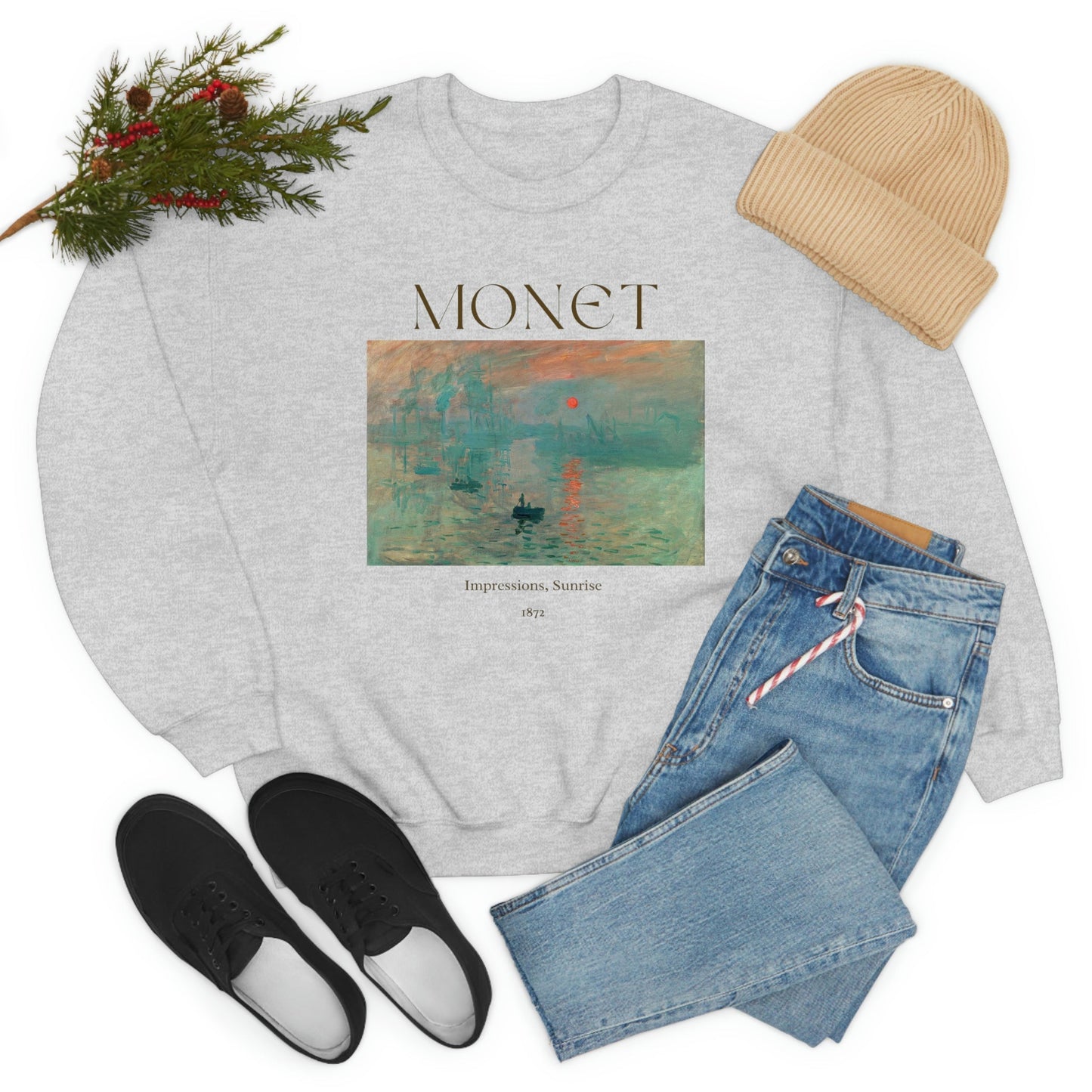 Claude Monet Impression Sunrise Art Sweatshirt, Famous Painting Pullover